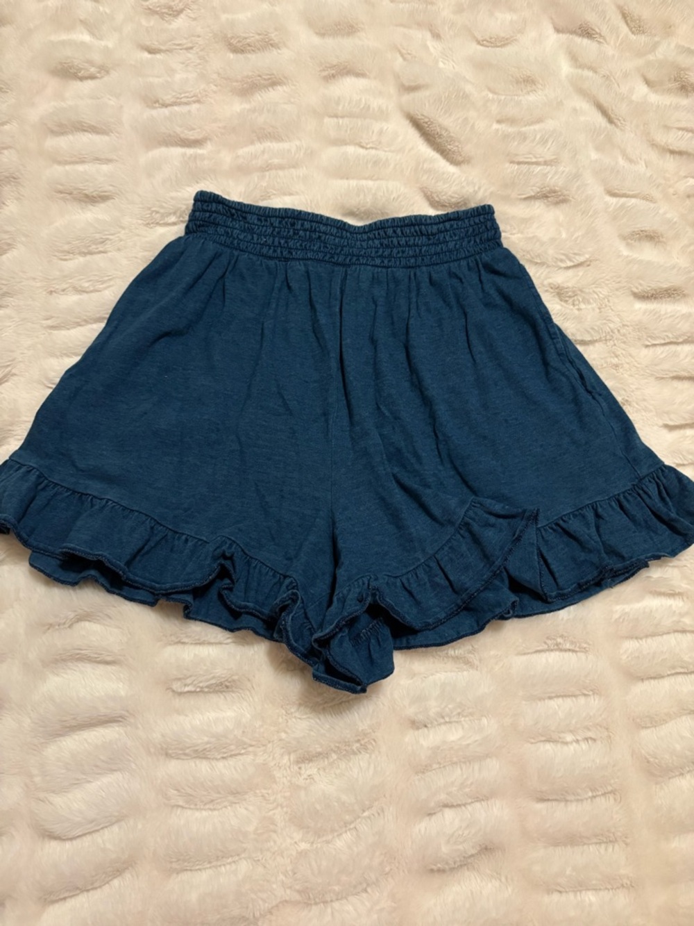 American Eagle Outfitters Navy Ruffle Hem High Waist Shorts